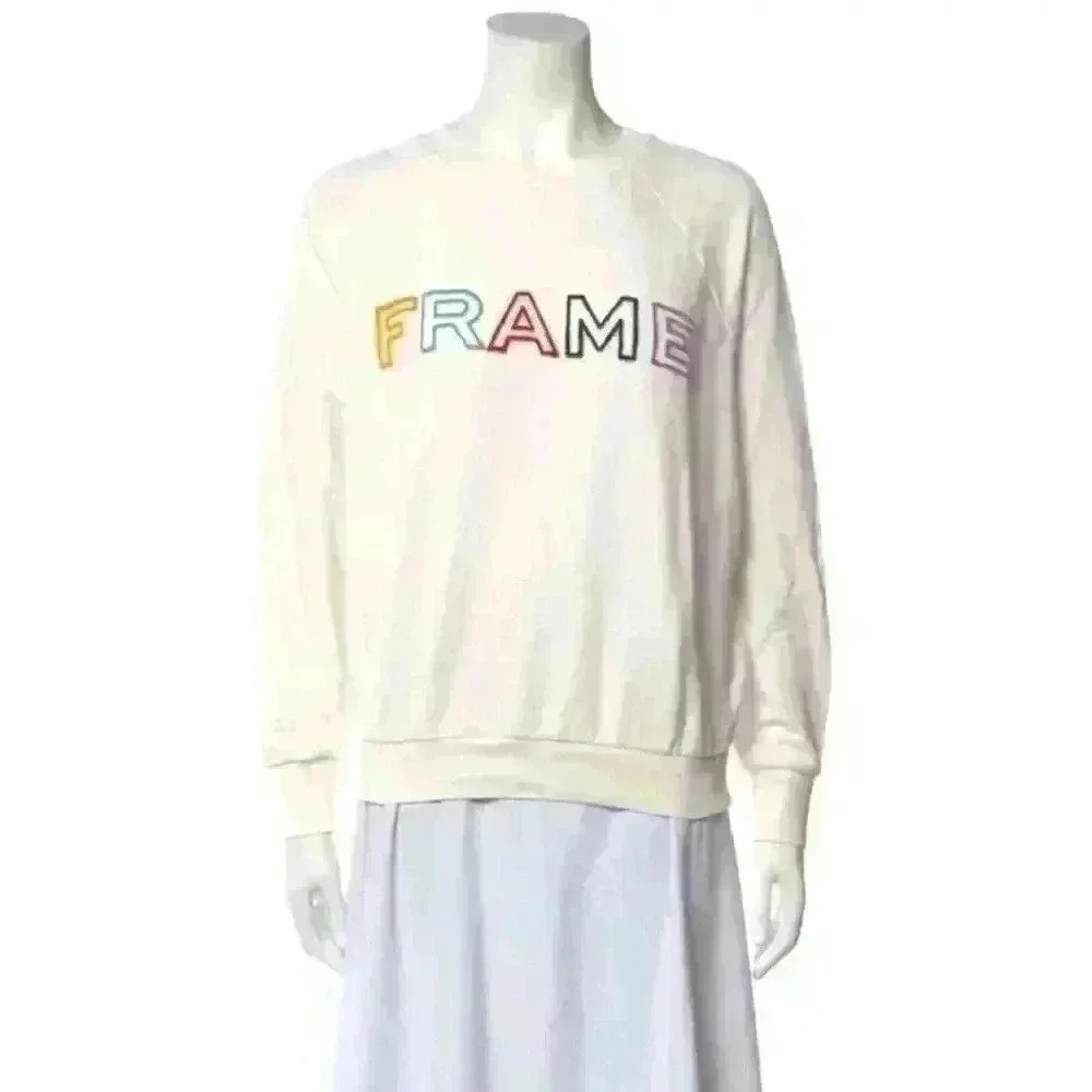 FRAME Embroidered Logo Raglan Pullover Sweatshirt - Picture 15 of 16
